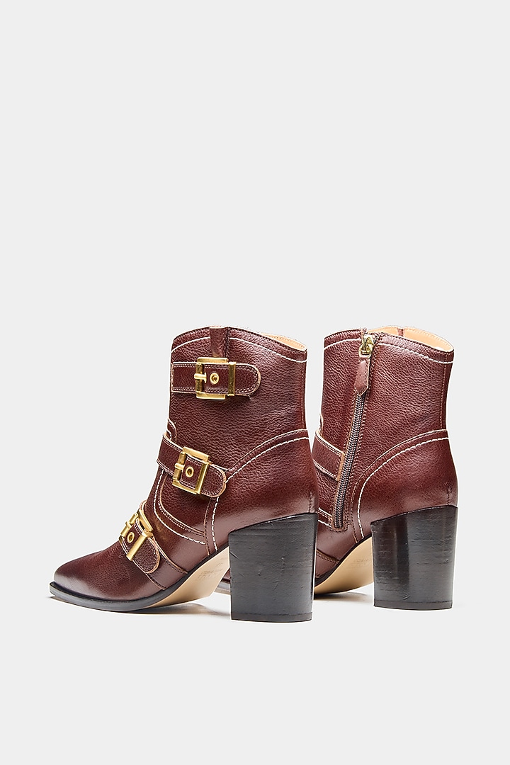 Brown Genuine Leather Ankle Boots by Oroh at Pernia's Pop Up Shop