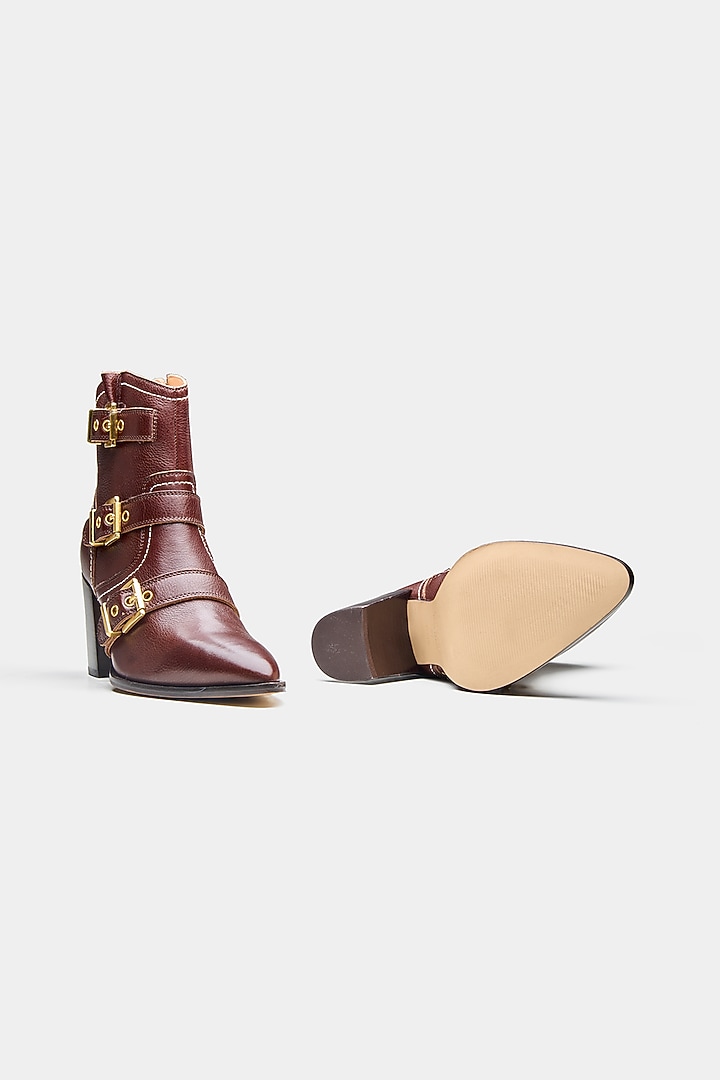 Brown Genuine Leather Ankle Boots by Oroh at Pernia's Pop Up Shop