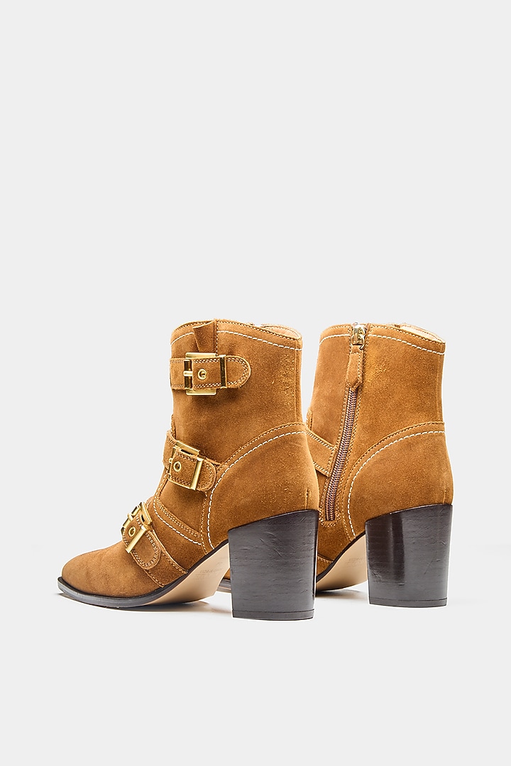 Tan Genuine Leather Ankle Boots by Oroh at Pernia's Pop Up Shop