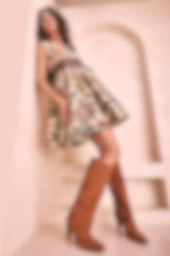 Tan Genuine Leather Long Boots by Oroh at Pernia's Pop Up Shop