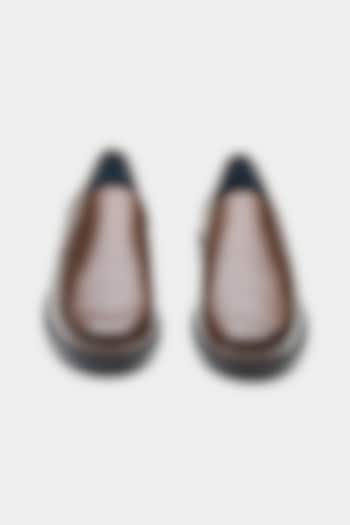 Brown Genuine Leather Loafers by Oroh at Pernia's Pop Up Shop