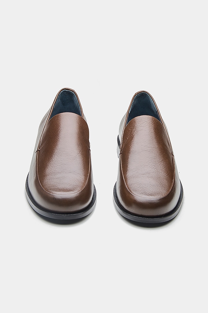 Brown Genuine Leather Loafers by Oroh at Pernia's Pop Up Shop