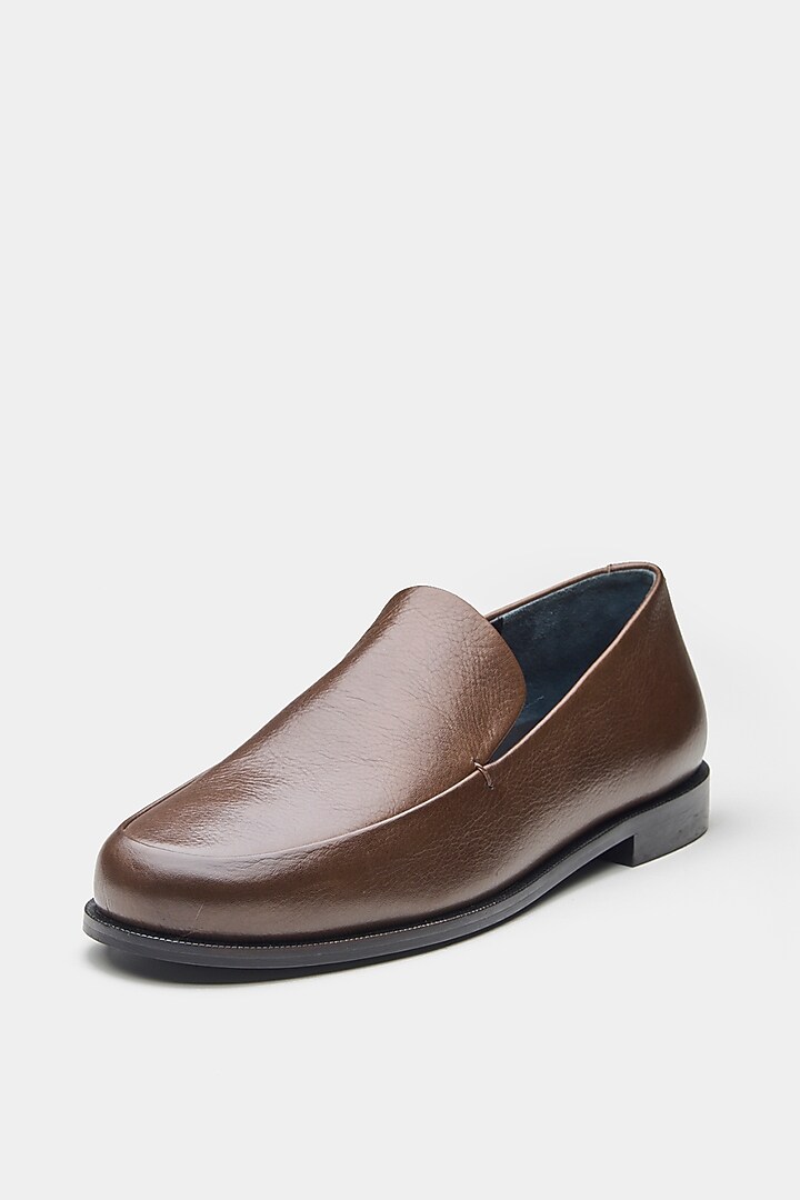 Brown Genuine Leather Loafers by Oroh at Pernia's Pop Up Shop