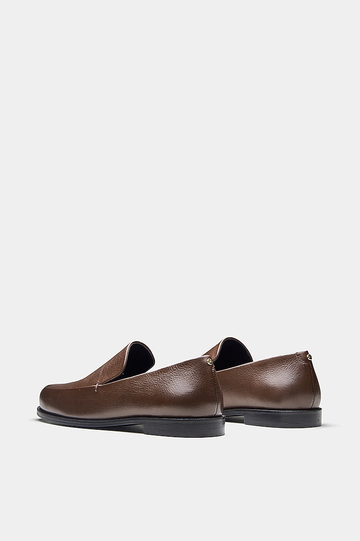 Brown Genuine Leather Loafers by Oroh at Pernia's Pop Up Shop
