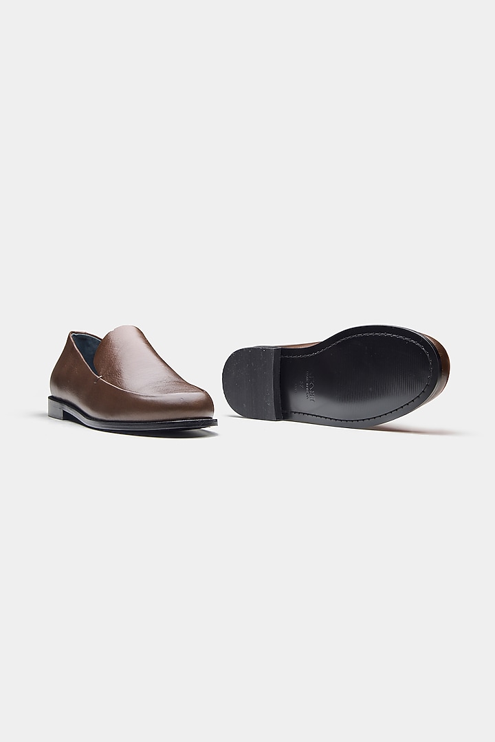 Brown Genuine Leather Loafers by Oroh at Pernia's Pop Up Shop