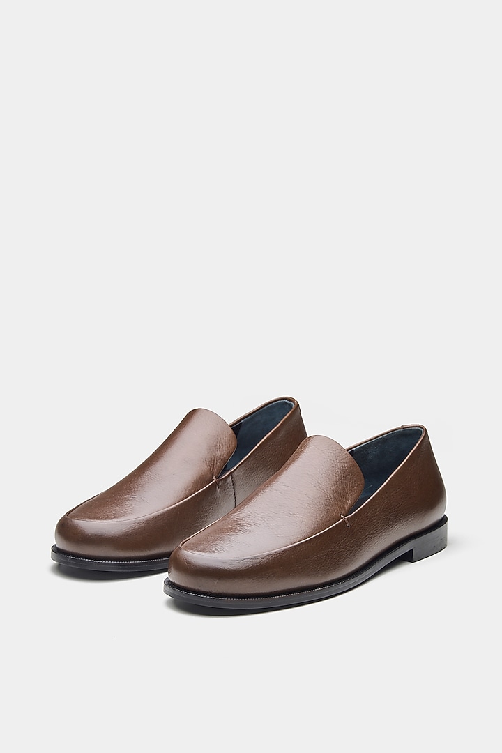 Brown Genuine Leather Loafers by Oroh at Pernia's Pop Up Shop