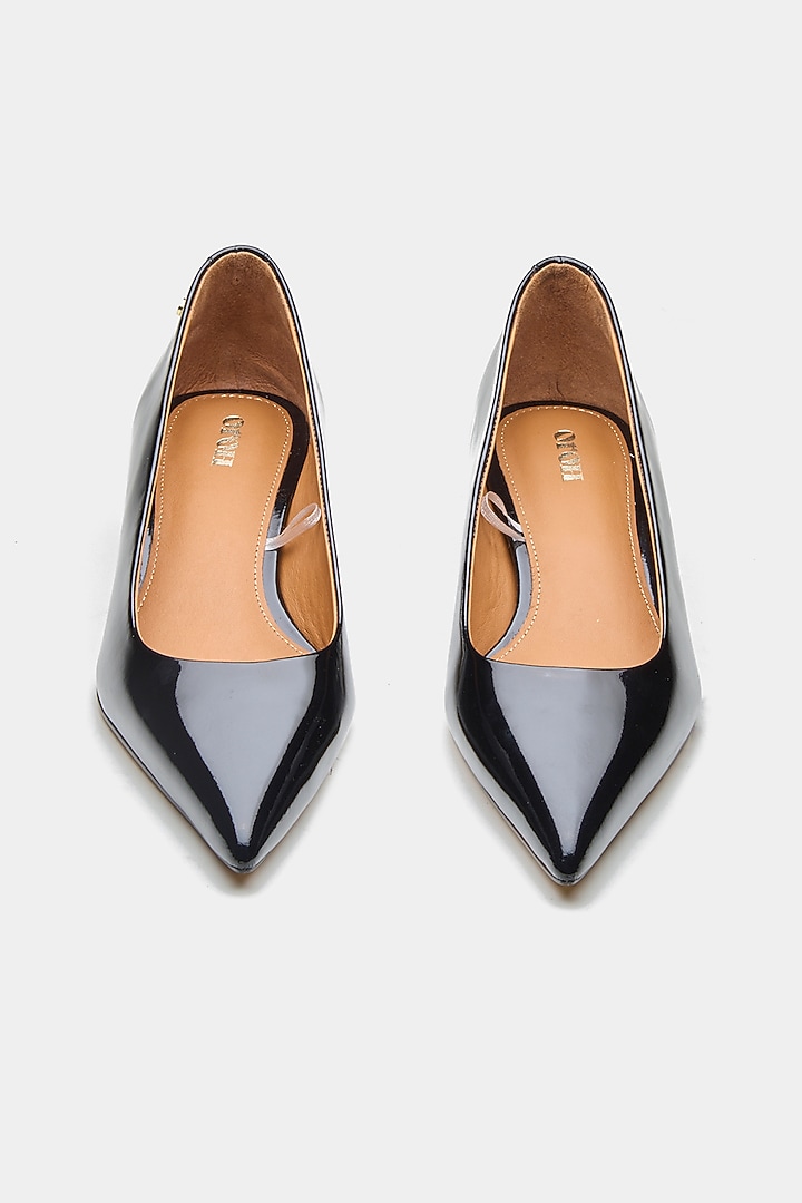 Black Genuine Leather Pumps by Oroh at Pernia's Pop Up Shop
