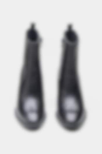 Black Genuine Leather Ankle Boots by Oroh at Pernia's Pop Up Shop