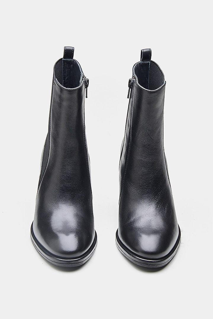 Black Genuine Leather Ankle Boots by Oroh at Pernia's Pop Up Shop