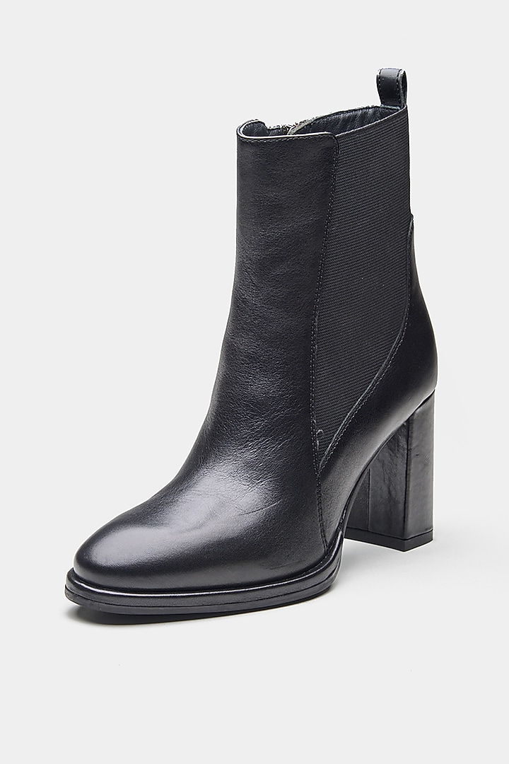 Black Genuine Leather Ankle Boots by Oroh at Pernia's Pop Up Shop