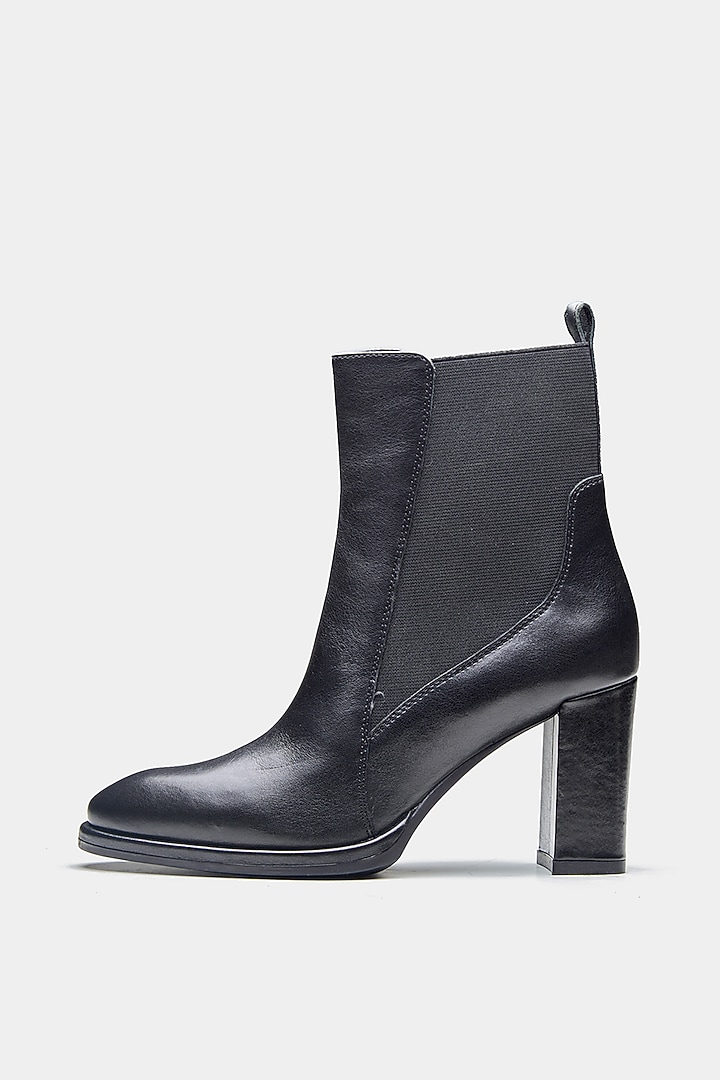 Black Genuine Leather Ankle Boots by Oroh at Pernia's Pop Up Shop