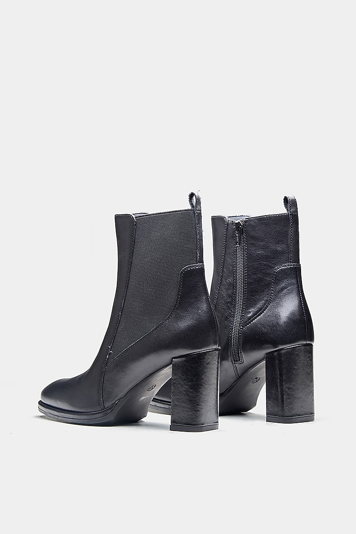 Black Genuine Leather Ankle Boots by Oroh at Pernia's Pop Up Shop