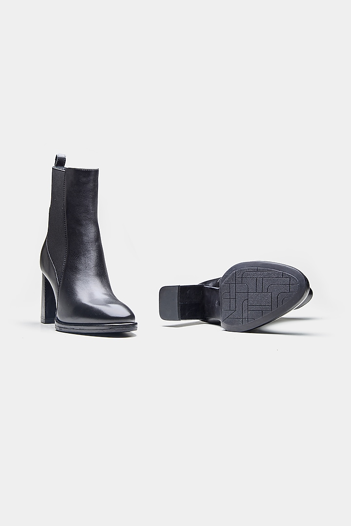 Black Genuine Leather Ankle Boots by Oroh at Pernia's Pop Up Shop