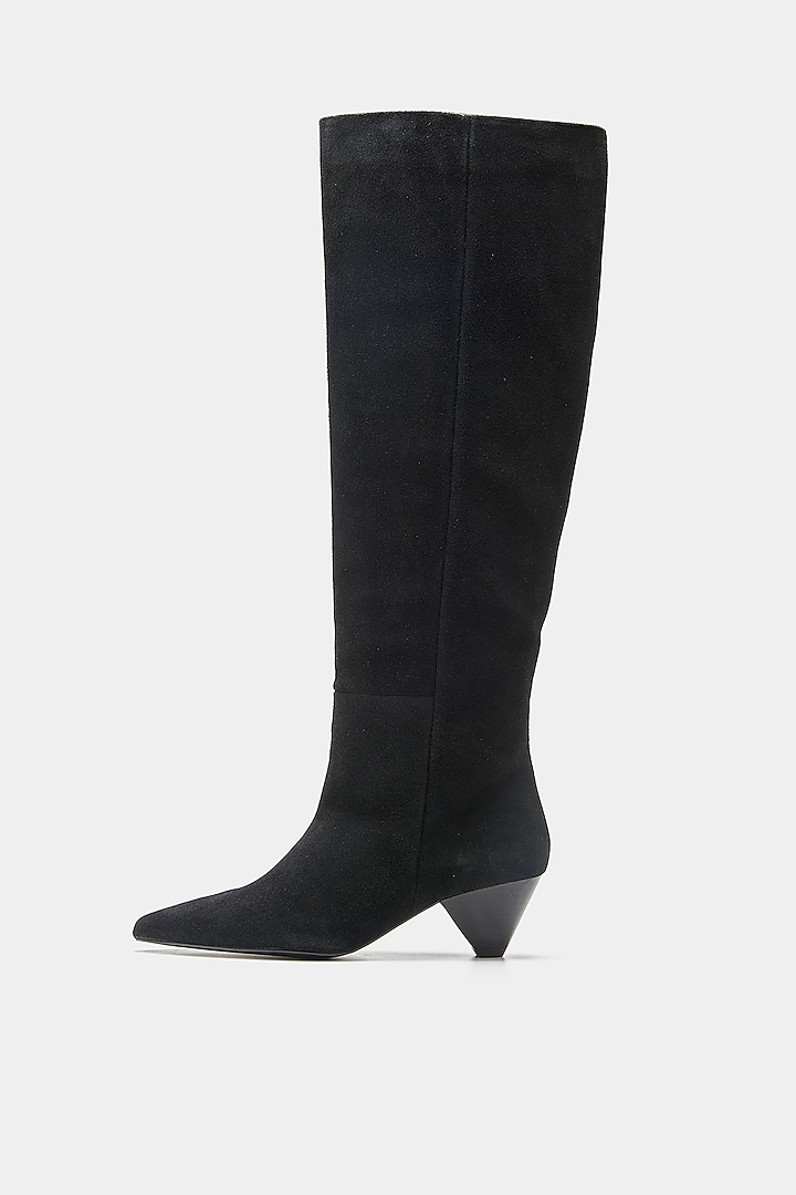 Black Genuine Leather Long Boots by Oroh at Pernia's Pop Up Shop