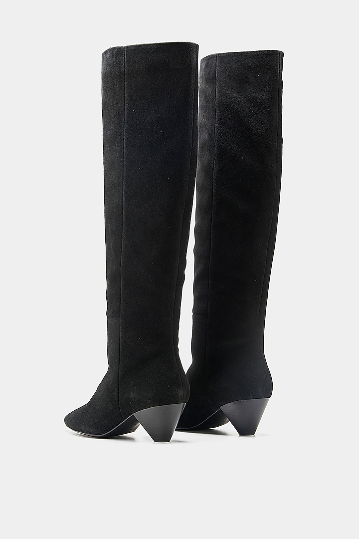 Black Genuine Leather Long Boots by Oroh at Pernia's Pop Up Shop