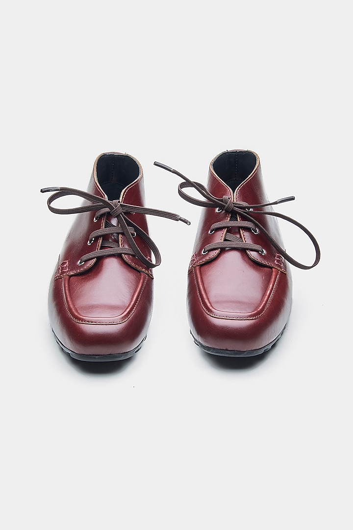 Maroon Genuine Leather Shoes by Oroh at Pernia's Pop Up Shop