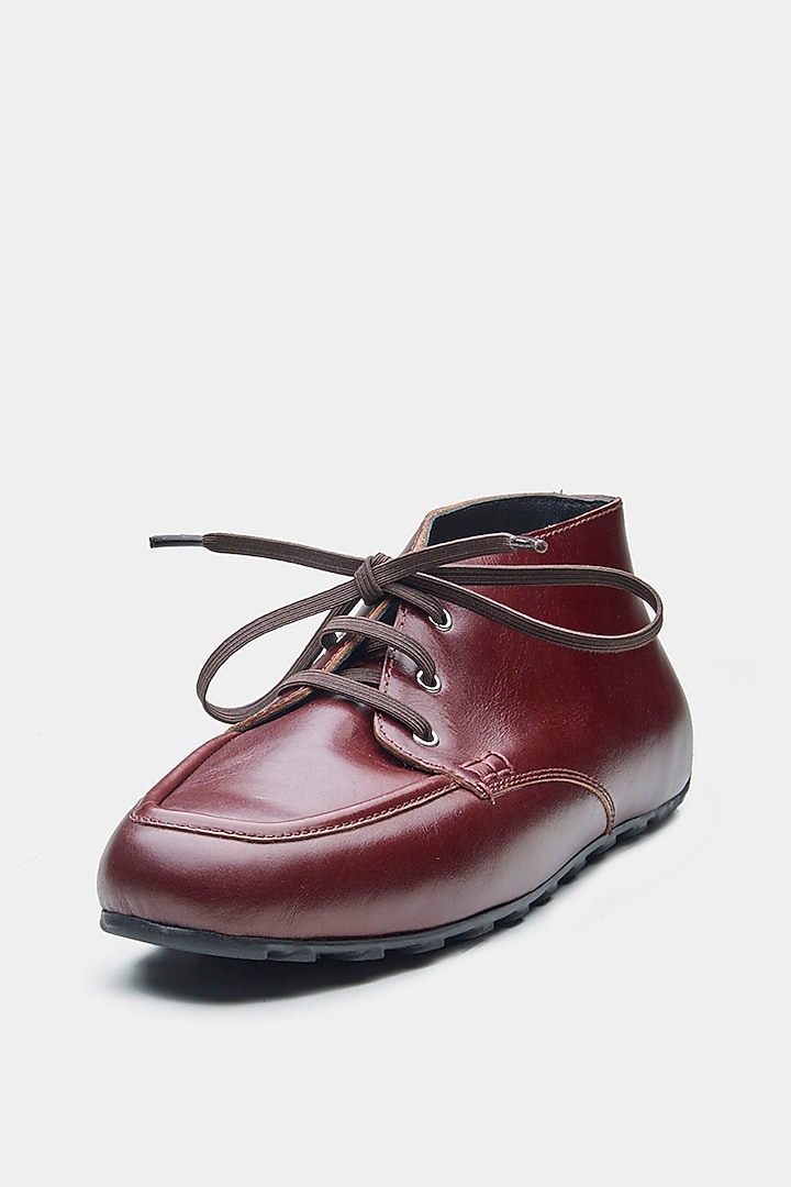 Maroon Genuine Leather Shoes by Oroh at Pernia's Pop Up Shop