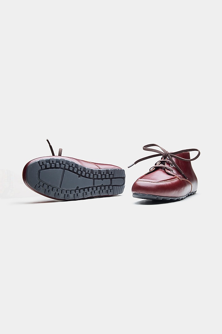 Maroon Genuine Leather Shoes by Oroh at Pernia's Pop Up Shop