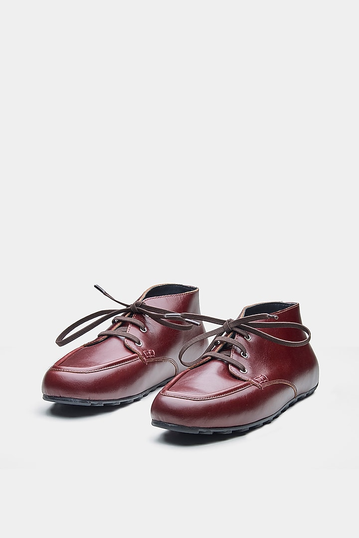 Maroon Genuine Leather Shoes by Oroh at Pernia's Pop Up Shop