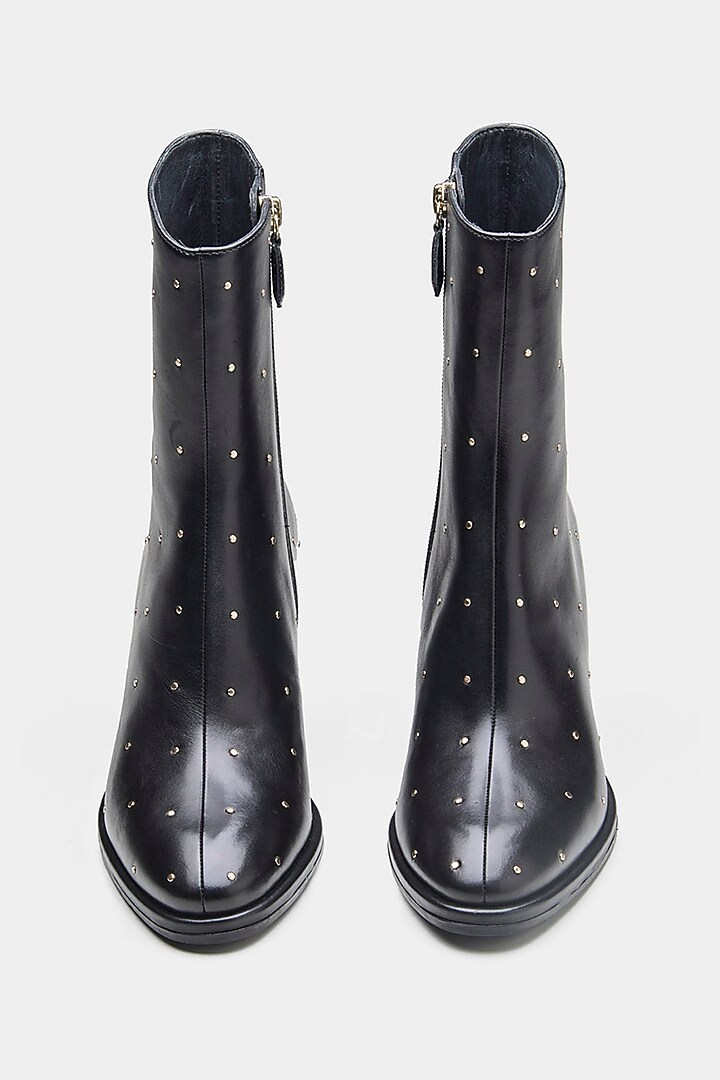 Black Genuine Leather Ankle Boots by Oroh at Pernia's Pop Up Shop