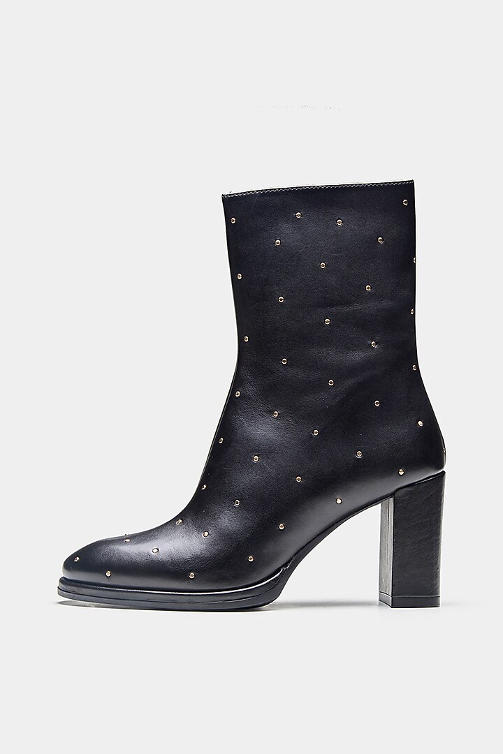 Black Genuine Leather Ankle Boots by Oroh at Pernia's Pop Up Shop