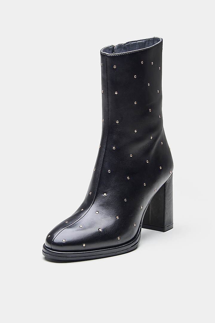 Black Genuine Leather Ankle Boots by Oroh at Pernia's Pop Up Shop