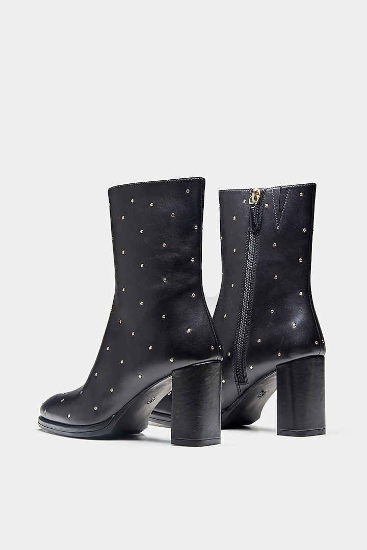 Black Genuine Leather Ankle Boots by Oroh at Pernia's Pop Up Shop