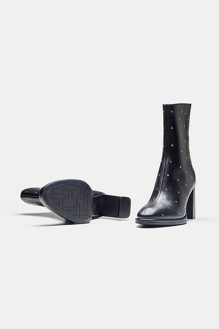 Black Genuine Leather Ankle Boots by Oroh at Pernia's Pop Up Shop