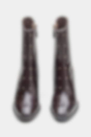 Brown Genuine Leather Ankle Boots by Oroh at Pernia's Pop Up Shop