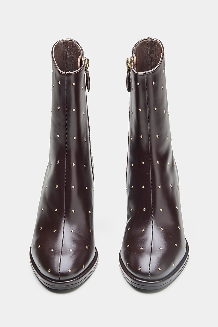 Brown Genuine Leather Ankle Boots by Oroh at Pernia's Pop Up Shop