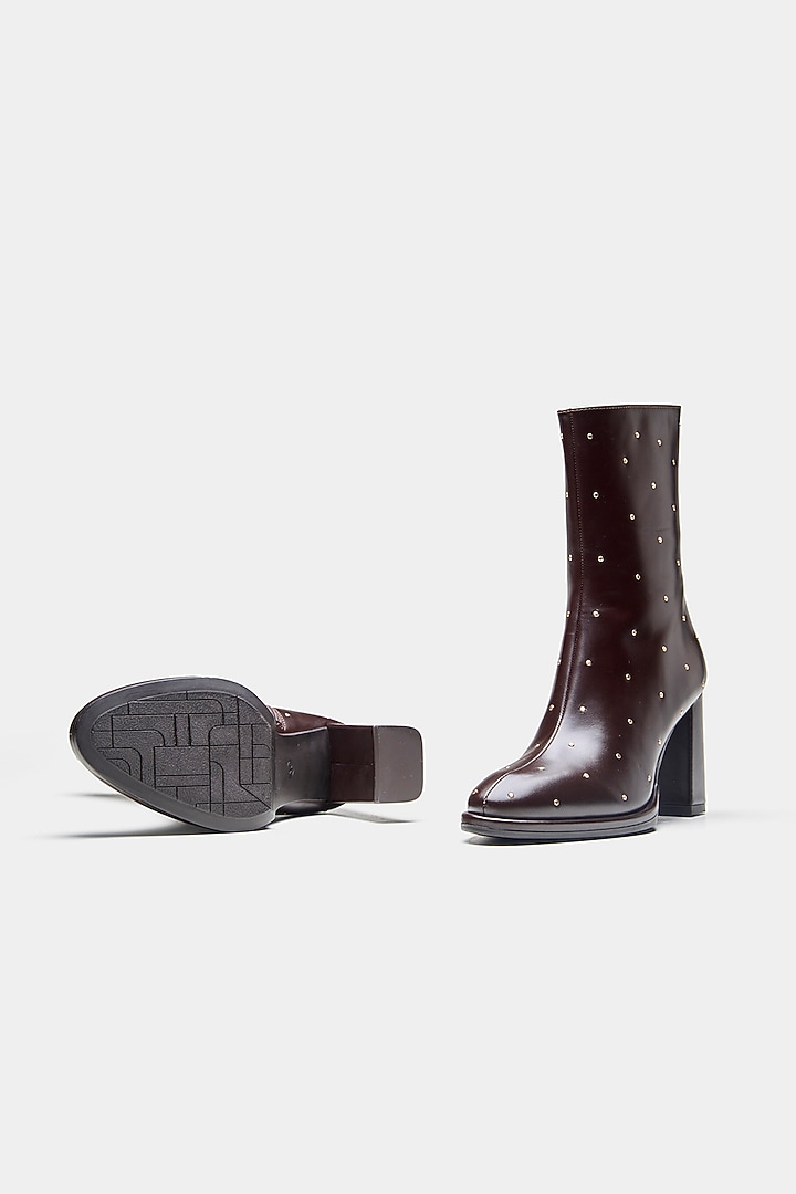 Brown Genuine Leather Ankle Boots by Oroh at Pernia's Pop Up Shop