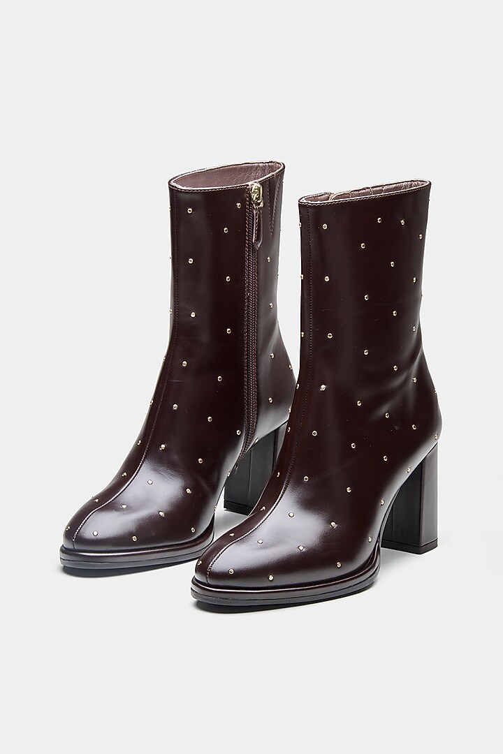Brown Genuine Leather Ankle Boots by Oroh at Pernia's Pop Up Shop