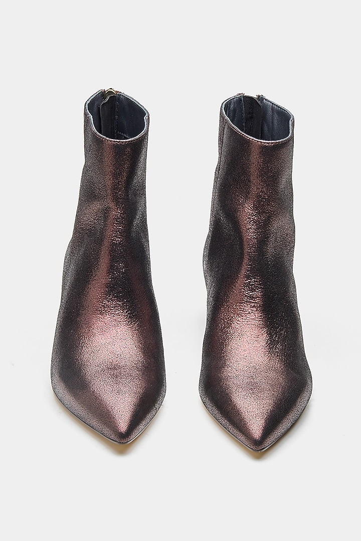 Bronze Genuine Leather Ankle Boots by Oroh at Pernia's Pop Up Shop