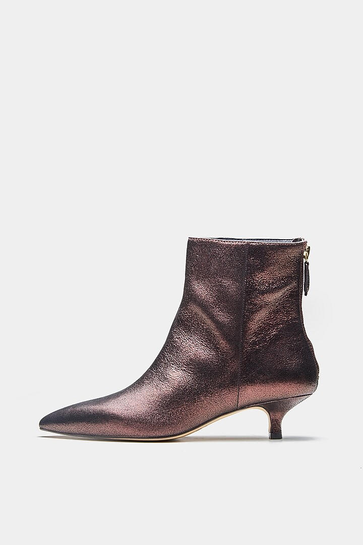 Bronze Genuine Leather Ankle Boots by Oroh at Pernia's Pop Up Shop