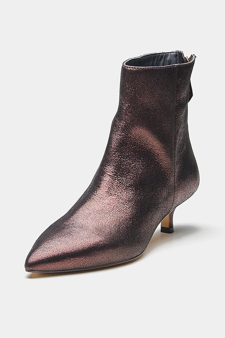 Bronze Genuine Leather Ankle Boots by Oroh at Pernia's Pop Up Shop