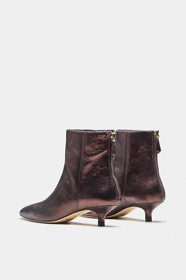 Bronze Genuine Leather Ankle Boots by Oroh at Pernia's Pop Up Shop