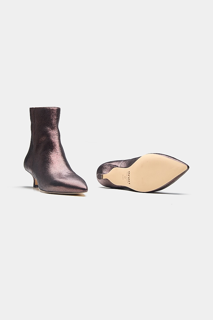 Bronze Genuine Leather Ankle Boots by Oroh at Pernia's Pop Up Shop
