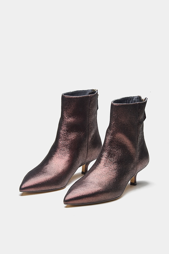 Bronze Genuine Leather Ankle Boots by Oroh at Pernia's Pop Up Shop