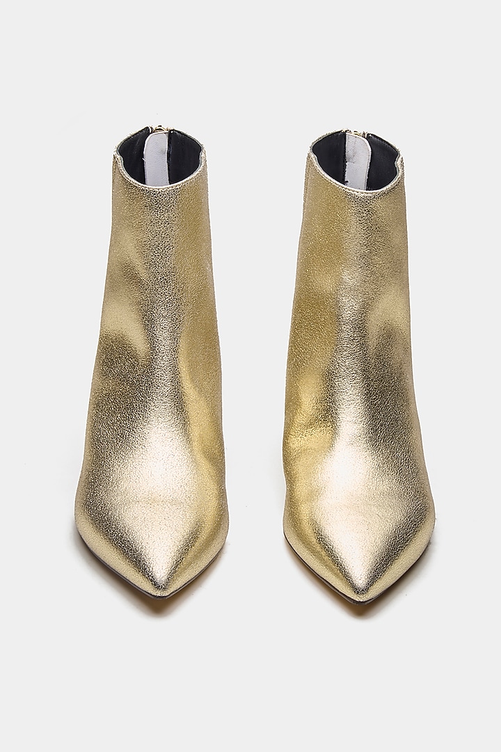Gold Genuine Leather Ankle Boots by Oroh at Pernia's Pop Up Shop