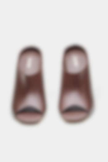 Brown Genuine Leather Mules by Oroh at Pernia's Pop Up Shop