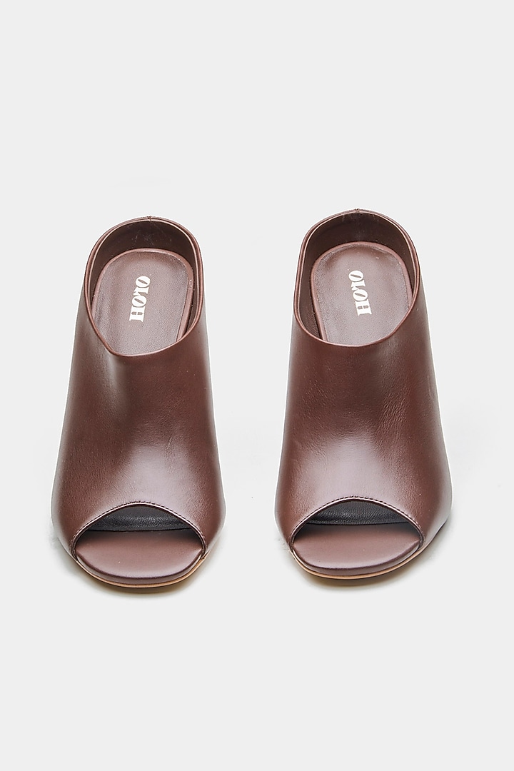 Brown Genuine Leather Mules by Oroh at Pernia's Pop Up Shop