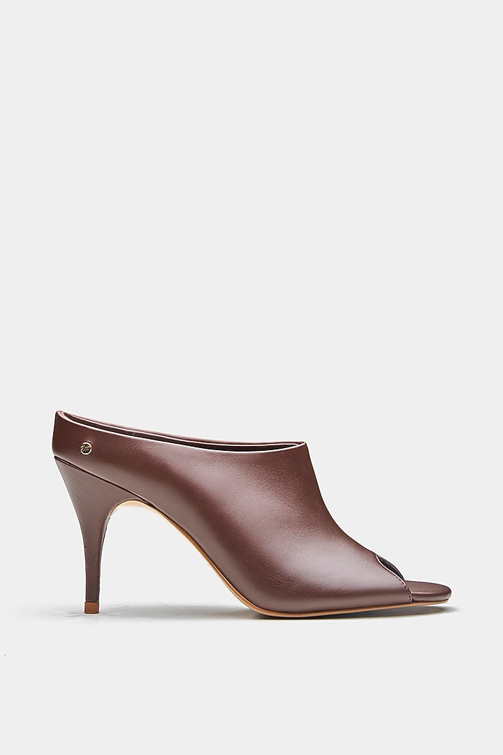 Brown Genuine Leather Mules by Oroh at Pernia's Pop Up Shop