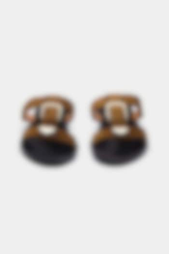 Tan Genuine Leather Flats by Oroh at Pernia's Pop Up Shop