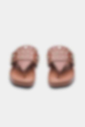 Tan Genuine Leather Flats by Oroh at Pernia's Pop Up Shop