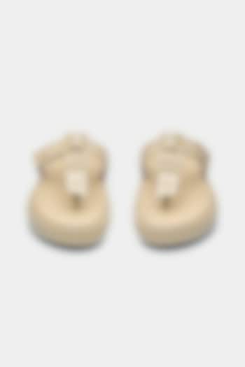 Nude Genuine Leather Flats by Oroh at Pernia's Pop Up Shop