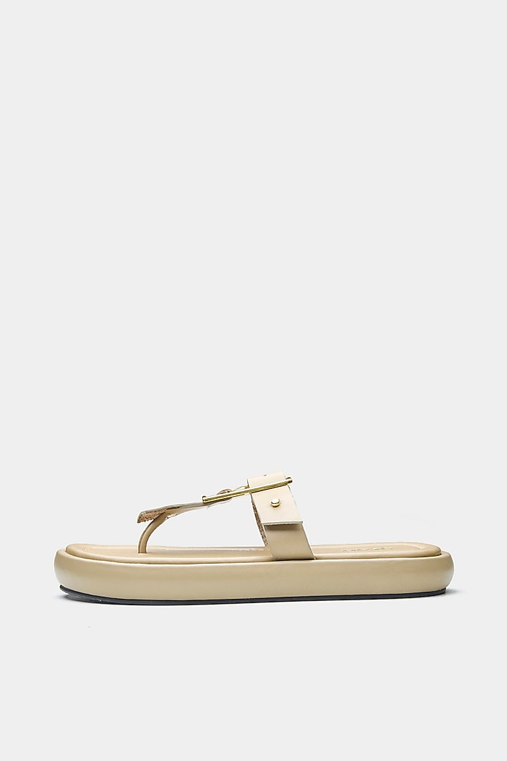 Nude Genuine Leather Flats by Oroh at Pernia's Pop Up Shop