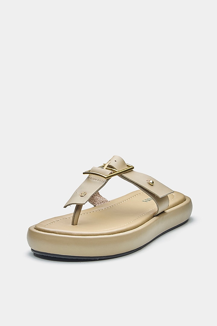 Nude Genuine Leather Flats by Oroh at Pernia's Pop Up Shop