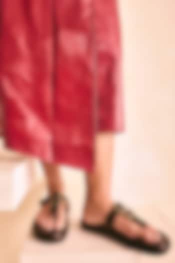 Brown Genuine Leather Flats by Oroh at Pernia's Pop Up Shop