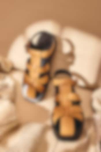 Tan Genuine Leather Flats by Oroh at Pernia's Pop Up Shop