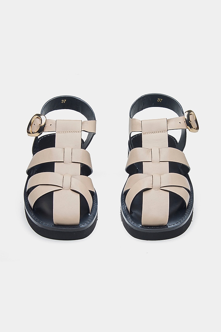 Nude Genuine Leather Flats by Oroh at Pernia's Pop Up Shop